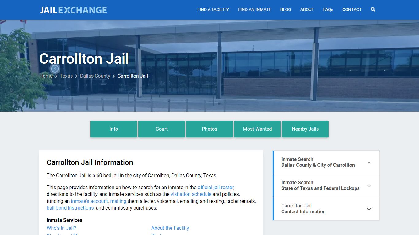 Carrollton Jail, TX Inmate Search, Information - Jail Exchange
